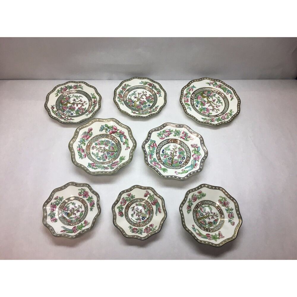 VINTAGE Coalport CHINA Indian Tree Pattern VARIOUS Plate Saucers SET 8 PIECE